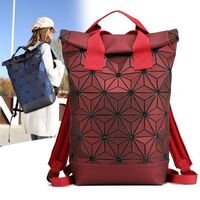 Taihe leather stitching rhombus backpack geometric leather