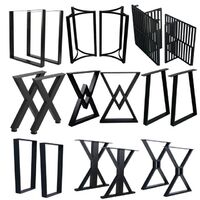 Table Leg Frame Industrial Heavy Duty X Edge Cast Iron Steel Furniture Base Forged Metal Bench Coffee Table Leg