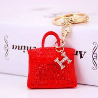 Hot Metal Shaped Crystal Rhinestone Handbag Keychain Pendant Key Chain Mini Key Bag For Women Bag Chain Gift