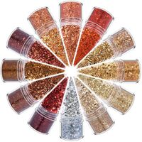 Autumn Nail Art Sequin Set Glitter Gradient Laser Red Gold Christmas Glitter Thick Glitter Powder