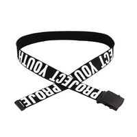 Custom Wholesale Color Letter Logo Printed Flip Cotton Fabric Canvas Mesh Belt for Men