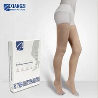 20-30 mmHg Class 2 Thigh Length Open Toe Medical Compression Socks with Silicone Top Strap