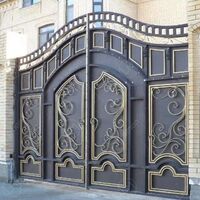 Villa Luxury Custom Security Entry Sliding Driveway Door Wrought Iron Main Door Design