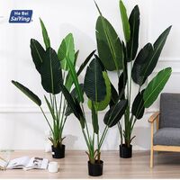 Artificial monstera plant plastic tropical palm leaves home garden decoration