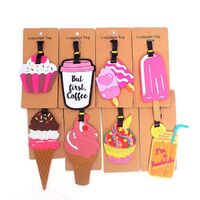 Ice Cream Silicone Luggage Tag Travel PVC Wholesale Suitcase ID Address Holder Luggage Boarding Pass