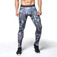 Fashion Reflective Sweatpants Camo Print Gym Wear Quick Dry Workout Compression Tights Men's Sports Leggings