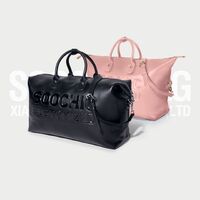 Custom Leather Medium Duffle Bag with Embossed Logo for Unisex, Weekend Bags