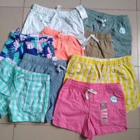 Premium Quality Brand Label Girls Summer Casual Cotton Chino Kids Clothing Hot Pants Shorts Elastic Waist Bangladesh Stock Bulk