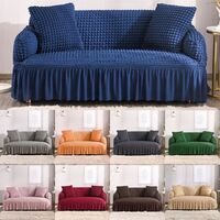 Wholesale furniture sofa cover elastic stretch sofa cover with skirt, custom jacquard 3 body sofa cover