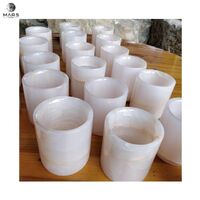Customized Unique Design Natural Stone Pink Agate Marble Accessories Products Agate Candle Holder