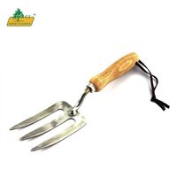 Hot selling stainless steel hand fork/rake hand tool gardening gardening hand tool wooden handle