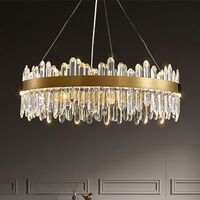 Postmodern light luxury living room glass chandelier creative round led crystal chandelier villa restaurant red room