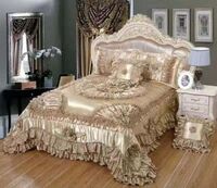 2019 New Hot Selling Home Textile Bedding Super Soft Wedding 4-Piece Set 100% Cotton Home Lace
