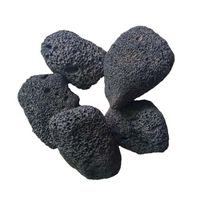 Black round lava pebbles for landscaping 3-7cm