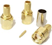 Gold Plated Male SMA Jack Crimp Connector for RG58