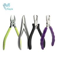 Optical cutting pliers for plastic buttonholes