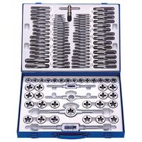110 Piece Alloy Steel Hand Taps and Dies for Steel Thread Tapping and Cutting in Metal Box