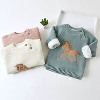 Children's boys and girls sweater clothes baby warm sweater coat children's cartoon thick top wool pullover children's clothing