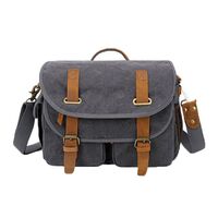 Waterproof Custom Travel Strap Camera Bag Canvas Leather SLR Shoulder Camera Bag