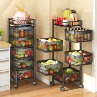 JS-03 Round kitchen vegetable rack with swivel for vegetable storage Multi-functional rotating vegetable storage rack r