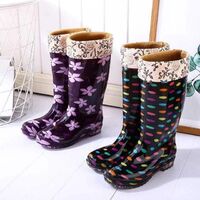 New Hot Sale Warm Soft Rain Boots Fur Quick Dry Plastic Rain Boots Camo Rain Boots