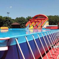 Outdoor above ground large steel frame swimming pool / amazing giant park play frame pool