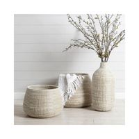 100% Eco-Friendly Straw Seagrass Wicker Rattan Decorative Vase High Quality
