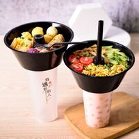 Disposable Plastic Milk Cup Holder Bowl Creative Fried Chicken Fruit Steak Bowl For Snack Cup Packaging