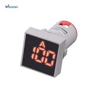 AD16-22AMS 22mm 0 - 100A AC 380V Red LED Light Light Mini Digital Ammeter Ammeter Indicator