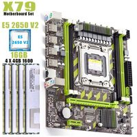 Ready Stock x79 Motherboard lga 2011 X79 with Xeon E5 2650 V2 CPU Max 16GB 4X 4GB DDR3 ECC REG 1600Mhz NV​​​ME for Game Server