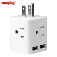 US Plug Adapter Desktop 2 USB Ports 4 Sockets Desktop USB Power Strip US 3 Pin Plug US Cube Socket Multi Travel Adapter