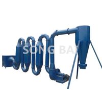 Hot sale 600kg/h wood sawdust dryer small piece rice husk biomass powder tube airflow dryer with CE for sale
