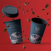 2022 New Double Wallpaper Coffee Cup_Custom Printing Embossed Disposable Coffee Cup with Lid