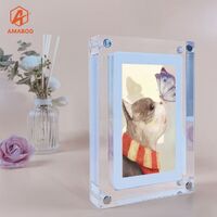 Factory AMABOO Crystal Advertising Play Battery Powered LCD Monitor OEM ODM 4.3 7 8 Inch Art Acrylic Digital Photo Frame