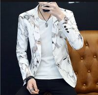 2022 Fall New Fashion Long Sleeve Printed Men's Casual Western Fit Tailored Blazer Men's Suit