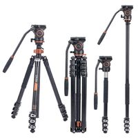 Cayer AF2451H4 Hot Selling Multifunctional Aluminum Professional Video Camera Tripod with Fluid Head Flip Cover for Recording