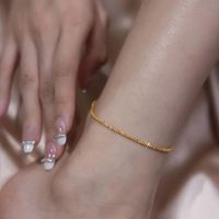 2022 New PVD Gold Silver Bling Crystal Anklet Bracelet Ladies Body Jewelry Stainless Steel Twisted Rope Chain Anklet