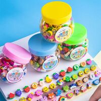 Creative 50 Piece Set Fruit Cake Custom Shape Mini Kids 3D Animal Eraser Rubber Cute Eraser