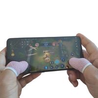 Mobile Gaming Finger Sleeves Touch Screen Controller Sweat Resistant Silver Fiber Finger Sleeves Crib