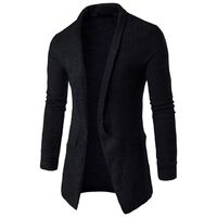 JACKETOWN Men's British Knit Cardigan Long Sleeve Casual Slim Fit Slim Sweater Jacket