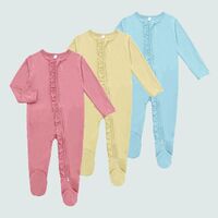 Custom Baby Frilled Zipper Footie Pajamas Bamboo Long Sleeve Jumpsuit Toddler Girl Jumpsuit