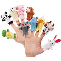 Cute finger puppet dog cat rabbit plush hand puppet animal role playing toy children
