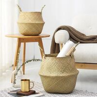 Gardening Storage Basket Wicker Folding Planter Decorative Wicker Basket with Handle