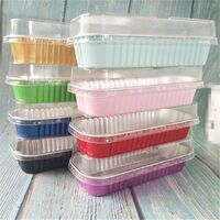 Rectangular 200ml Disposable Baking Cup Aluminum Container Aluminum Foil Cake Pan Baking Equipment Packaging Box For Sale