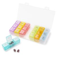 New Pill Box Plastic Travel 2​​​1 Compartment 7 Day Pill Box Week