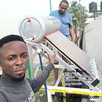Tiny solar water heaters used in African households