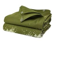 Oilcloth Olive 10 oz, Heavy Duty Canvas Tarpaulin Truck Tarpaulin, 6 x 8 ft