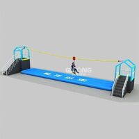 Indoor Line Obstacle Ropes Trampolines Parks Amusement Equipment