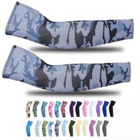 Wholesale cheap custom logo printing men army camouflage sunscreen ice silk cooling arm sleeves