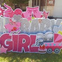 Custom Glitter Happy Birthday Decorative Letter Yard Sign Corrugated Plastic Strip Pile